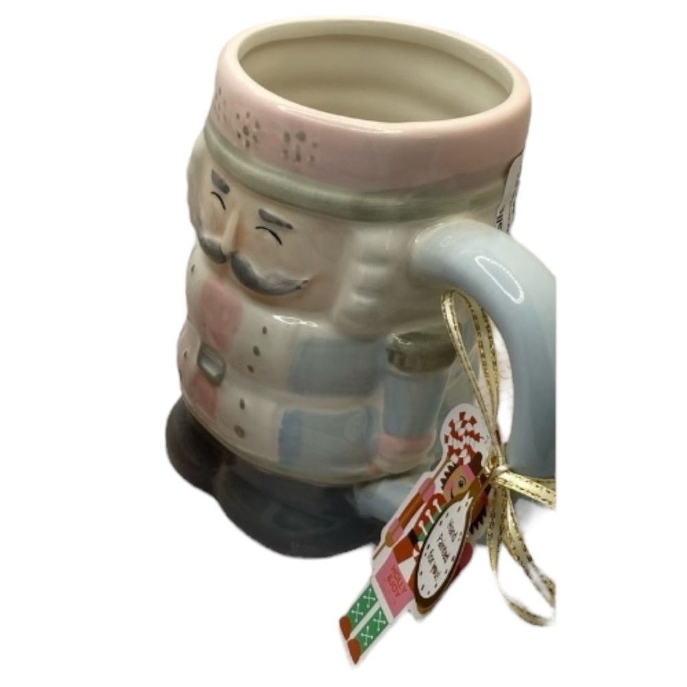 Holly & Joy Nutcracker Christmas Mug in Pastel Pink and blue - Picture 5 of 5